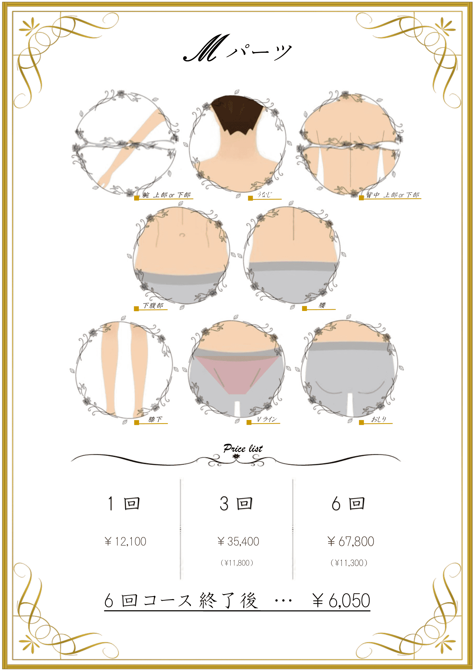 男性脱毛メニュー２